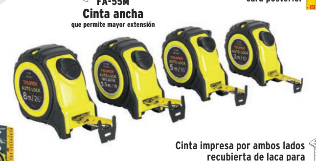 Flexómetro Auto-Lock contra impactos 8 m cinta 25 mm, TRUPER