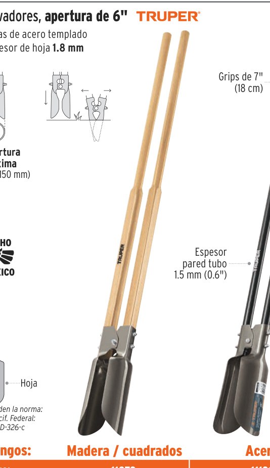 Cavador mangos de acero 45", TRUPER