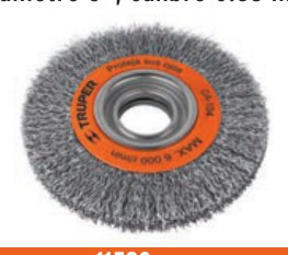 Carda alambre ondulado 6" x 3/4" para esmeril, TRUPER