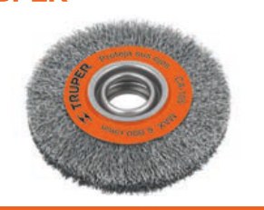 Carda alambre ondulado 6" x 13/16" para esmeril, TRUPER