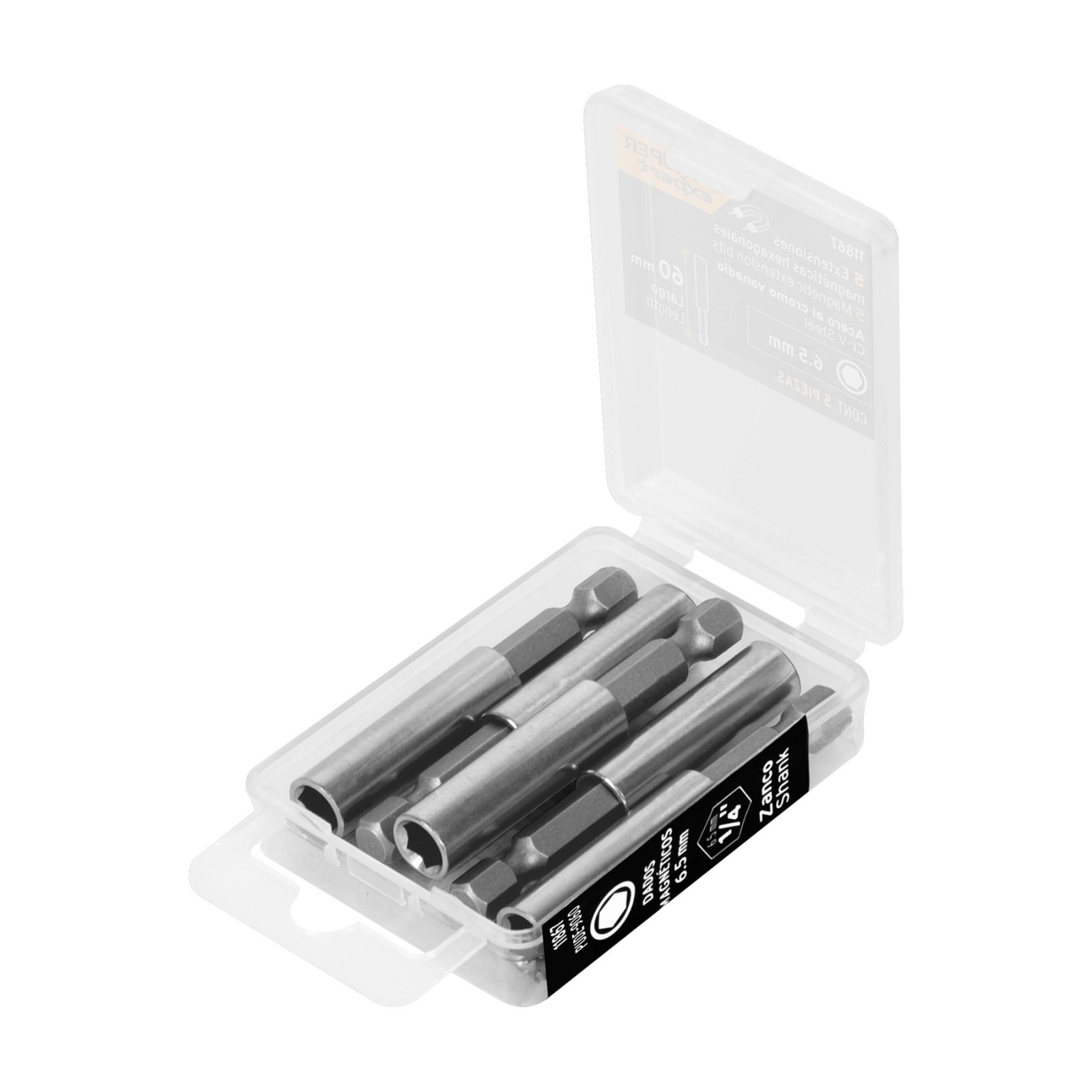 Estuche con 5 extensiones de 60 mm, magnéticas, EXPERT