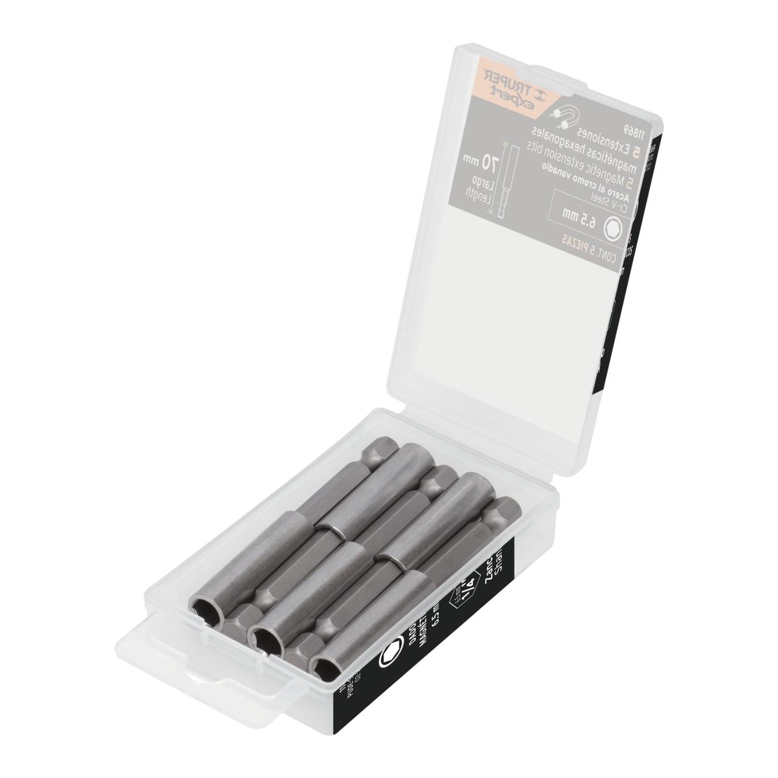 Estuche con 5 extensiones de 70 mm, magnéticas, EXPERT