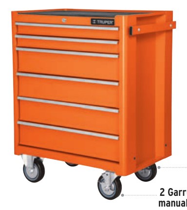 Gabinete metálico móvil, 6 cajones, capacidad 130 kg, TRUPER