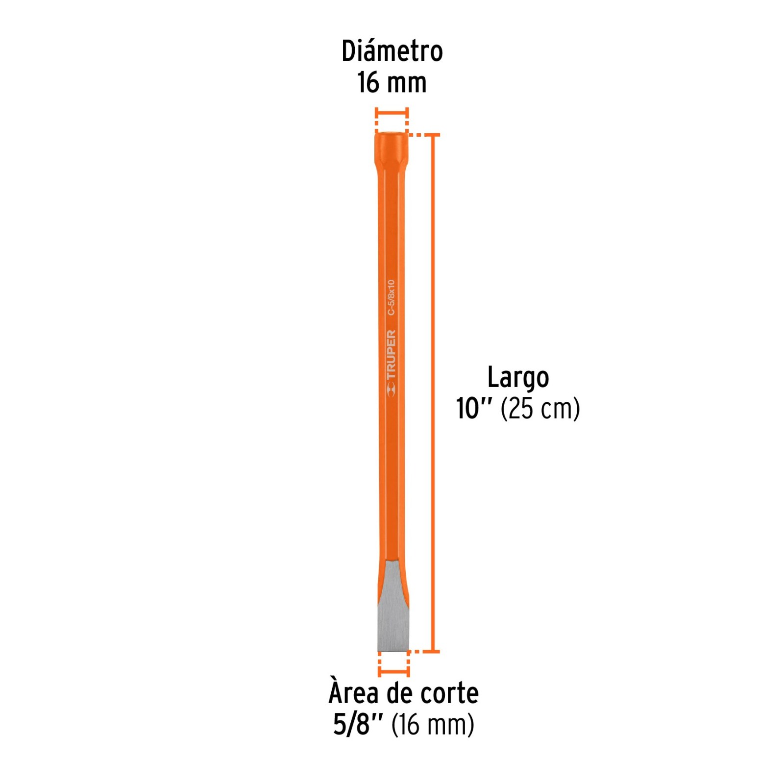 Cincel de corte frío de 5/8 X 10", TRUPER
