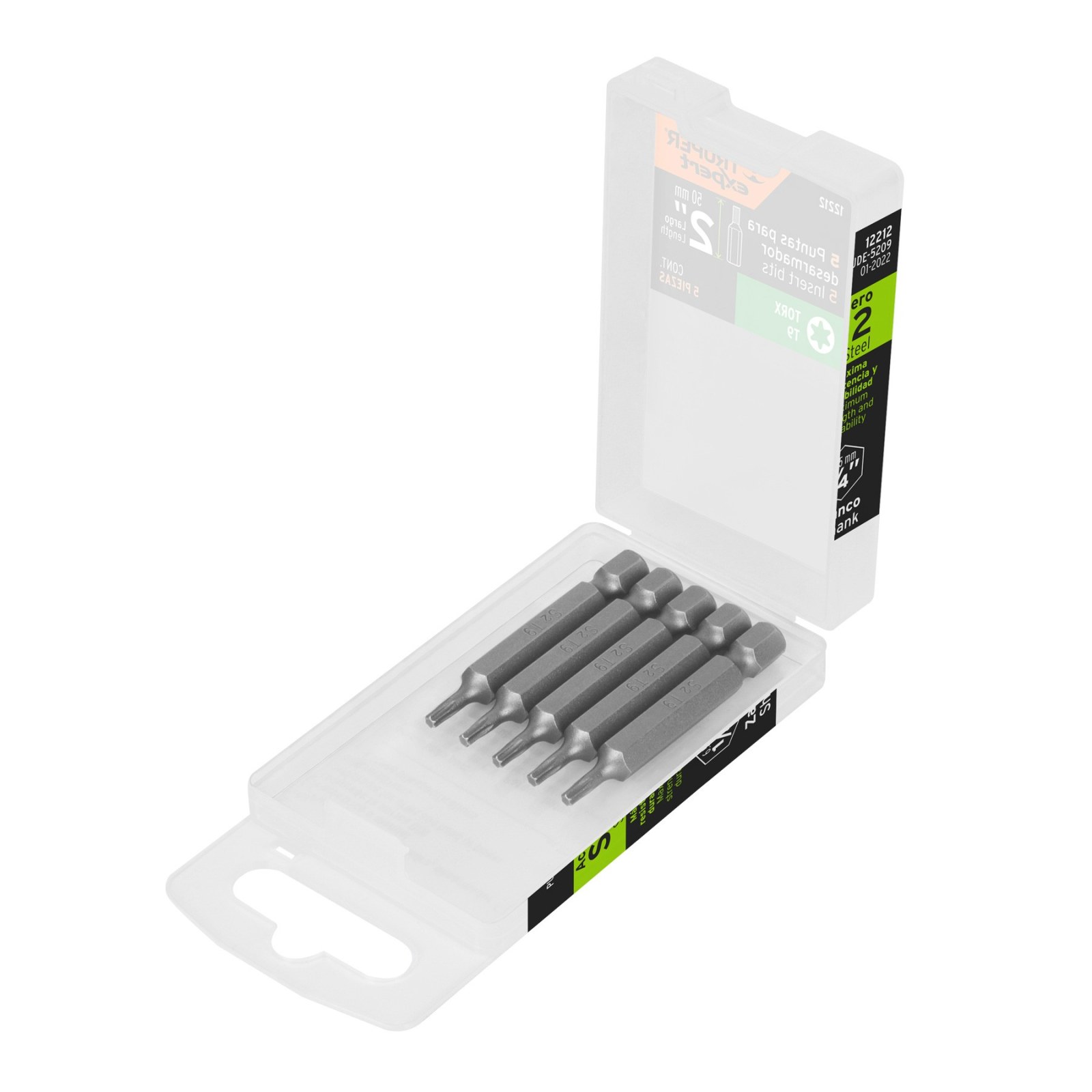 Estuche con 5 puntas torx T9 largo 2", TRUPER EXPERT