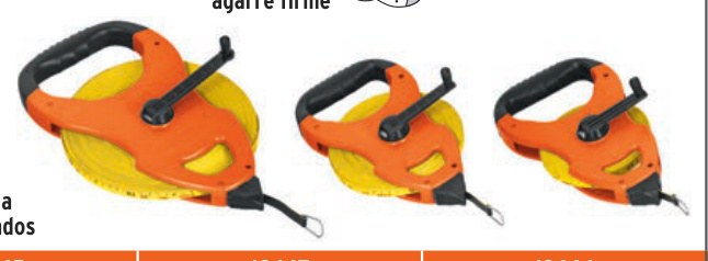 Cinta métrica larga 100m fibra de vidrio, tipo cruceta