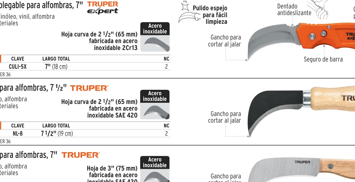 Cuchillo abatible 7" para linóleo con mango de nylon, EXPERT