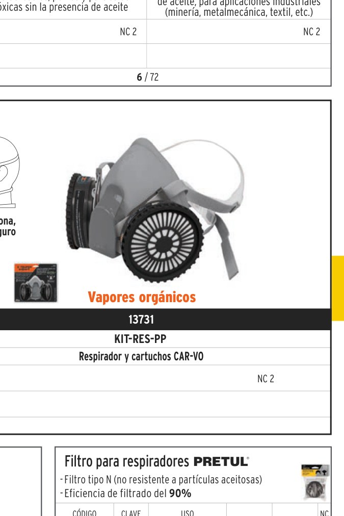 Kit respirador con cartuchos pintura y pesticida, EXPERT