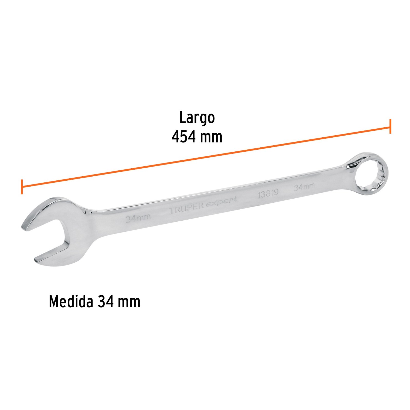 Llave combinada extralarga 34 mm x 454 mm de largo, EXPERT