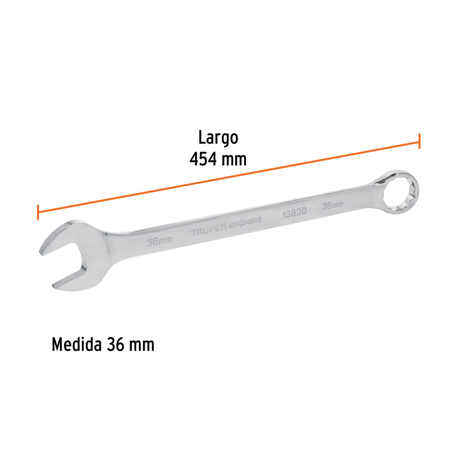 Llave combinada extralarga 36 mm x 454 mm de largo, EXPERT