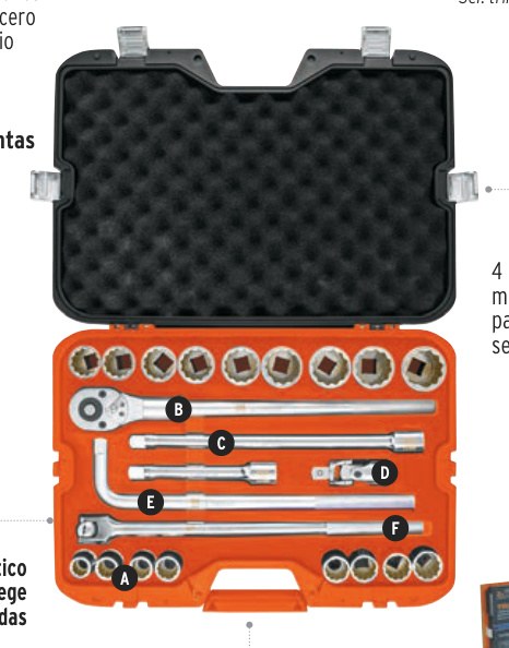 Juego de 23 herramientas cuadro 3/4" mm para mecánico