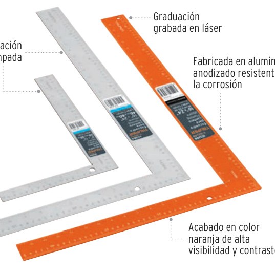 Escuadra 8"x12" de acero para cantero, TRUPER