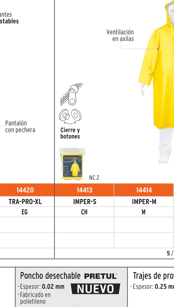 Gabardina impermeable doble capa, talla CH, TRUPER
