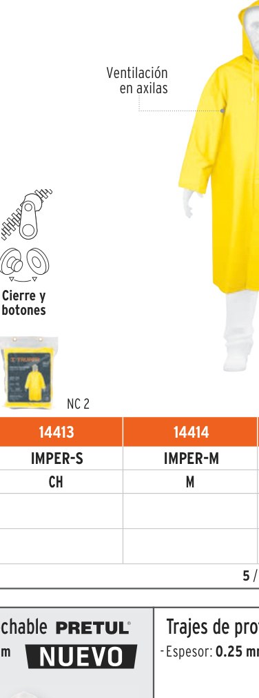Gabardina impermeable doble capa, talla M, TRUPER