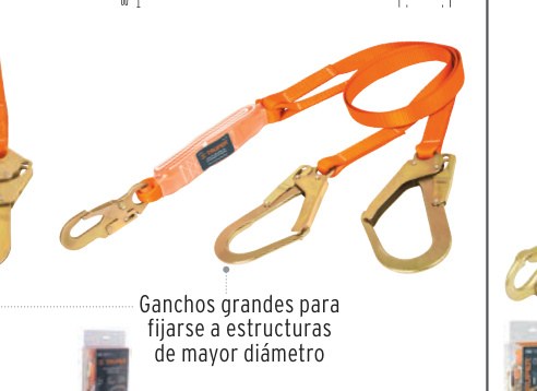Línea de vida absorbedor impacto, doble brazo, gancho grande
