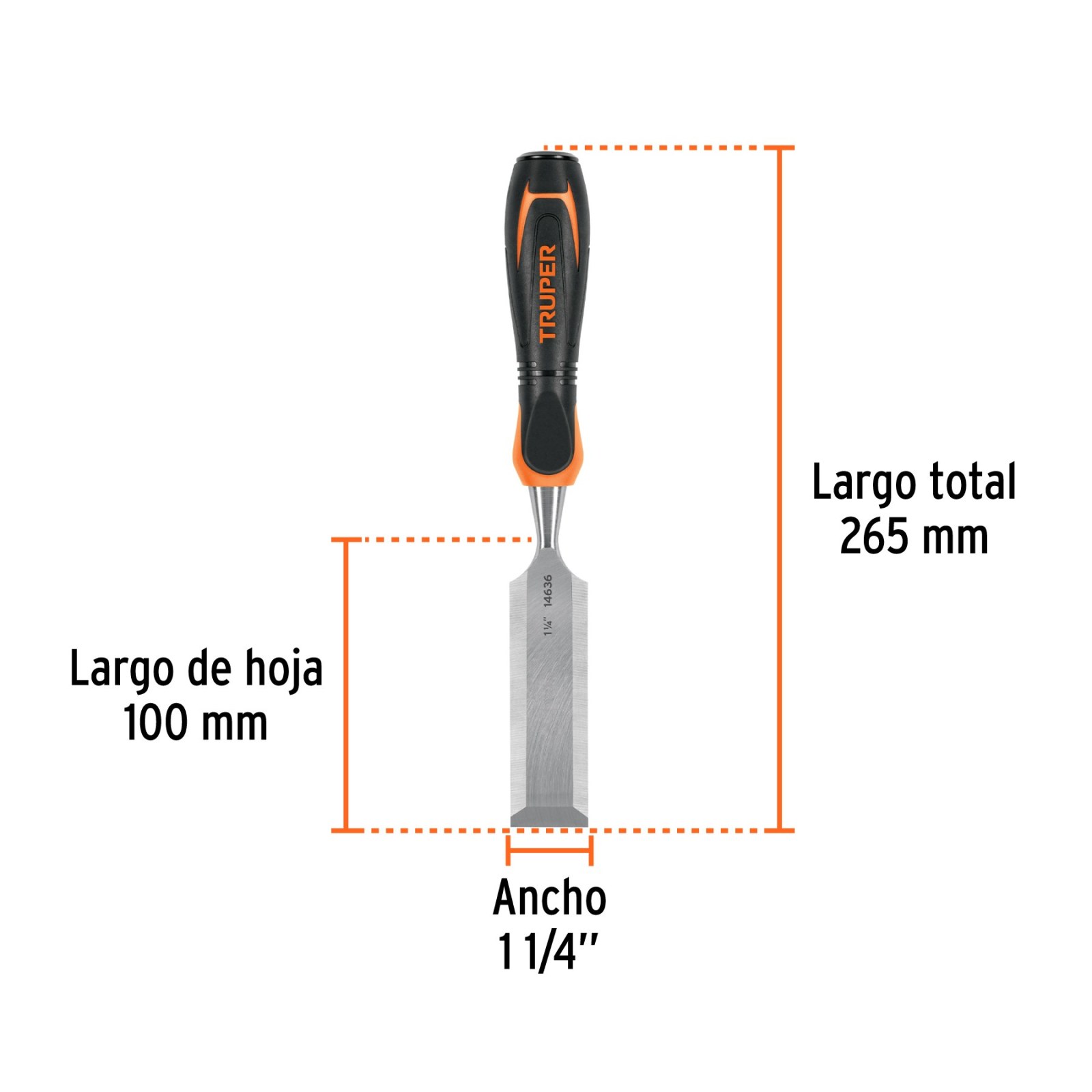 Formón 1-1/4" mango Comfort Grip, TRUPER