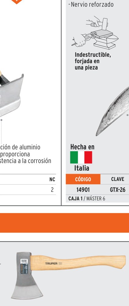 Guadaña tipo española de 26" sin mango, TRUPER