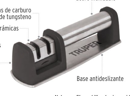 Afilador de cuchillos, cuerpo de acero inoxidable, TRUPER
