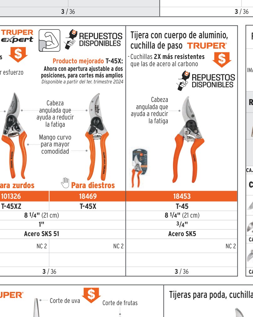 Tijera para poda 8" de aluminio forjado para diestro, EXPERT