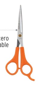 Tijera 6" estilista, con gancho, acero inoxidable, TRUPER