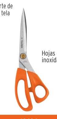 Tijera 10" para costura, de acero inoxidable, TRUPER