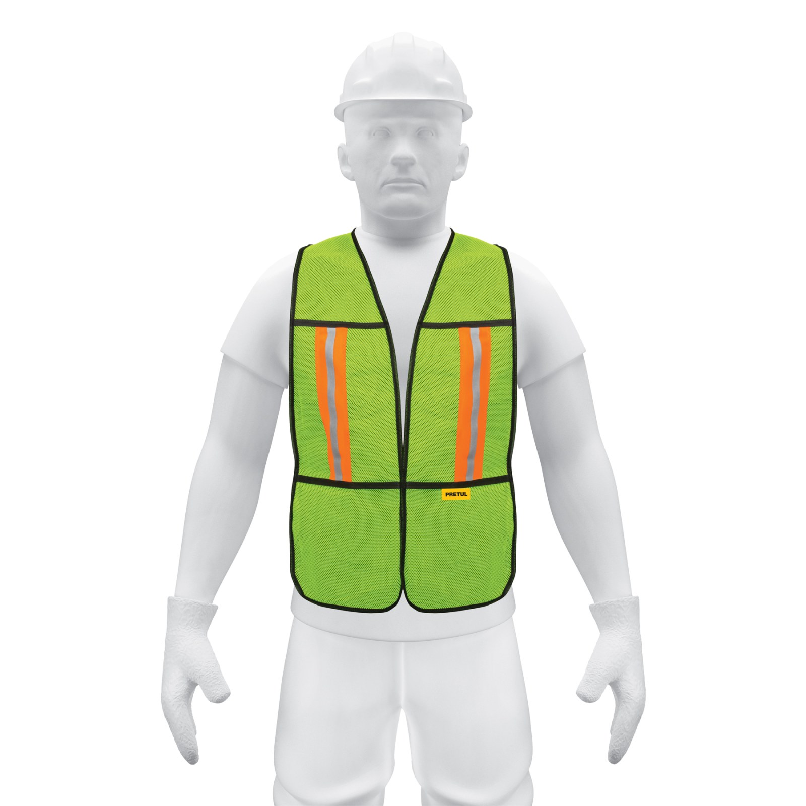 Chaleco de seguridad con cintas reflejantes, verde, PRETUL