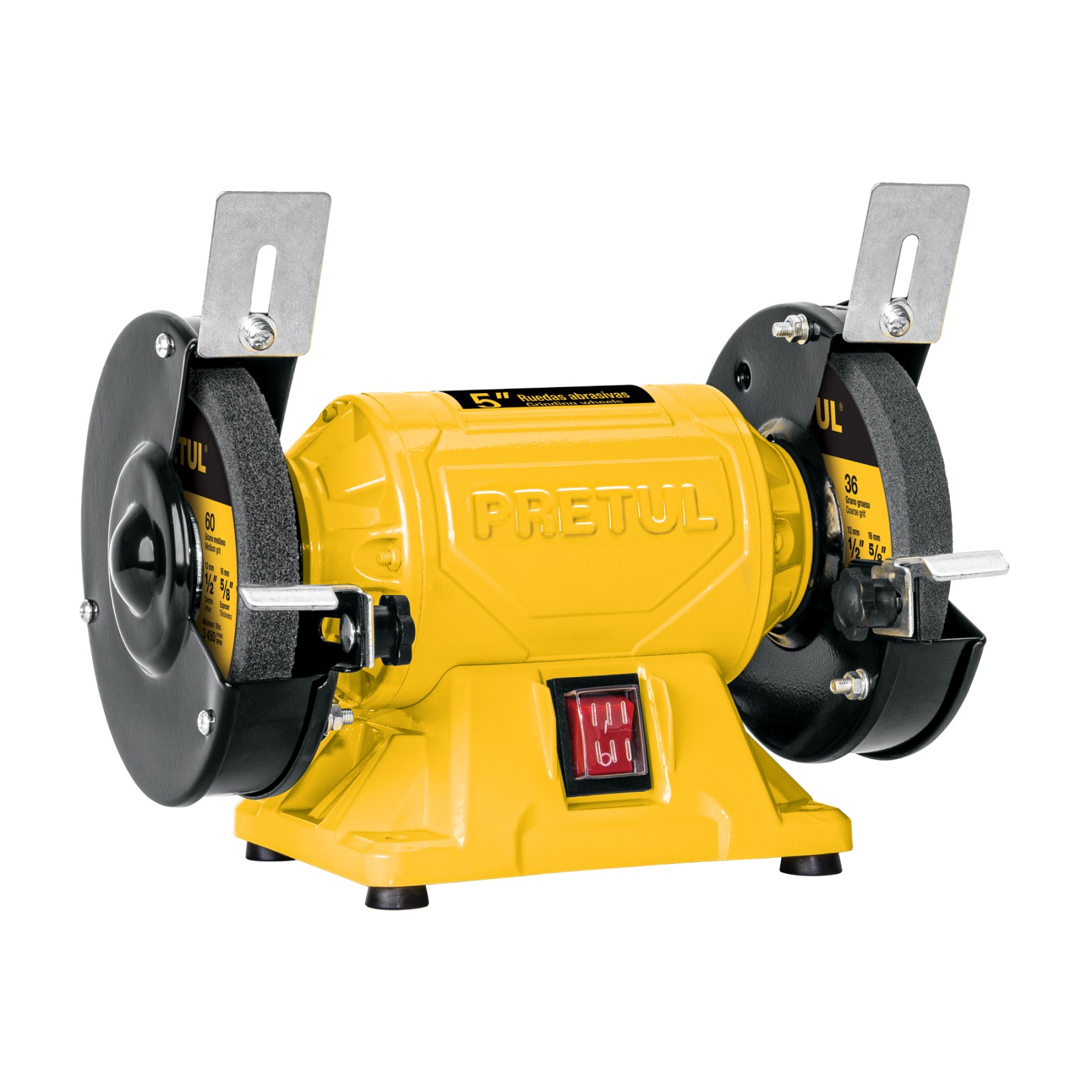 Esmeril de banco de 5" 1/6Hp, 220V, PRETUL