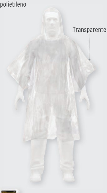 Poncho o capamanga desechable de polietileno, PRETUL