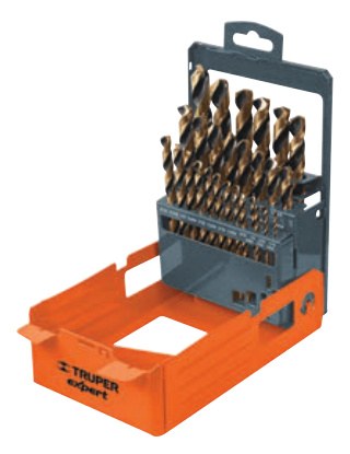 Juego de 29 brocas HSS para metal en estuche, TRUPER EXPERT