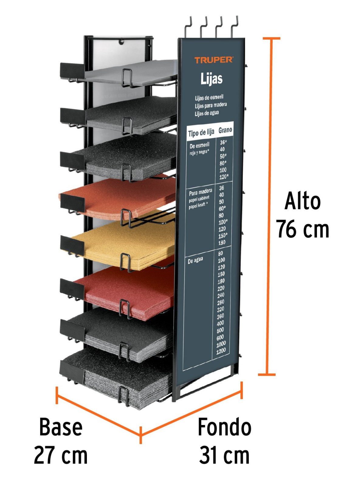 Rack para lijas, TRUPER