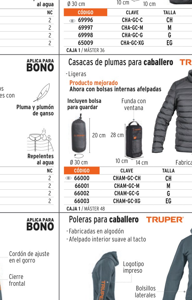 Chamarra de plumas ligera para hombre, gris, M, TRUPER