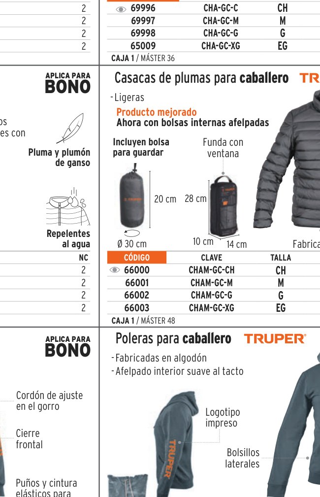 Chamarra de plumas ligera para hombre, gris, EG, TRUPER