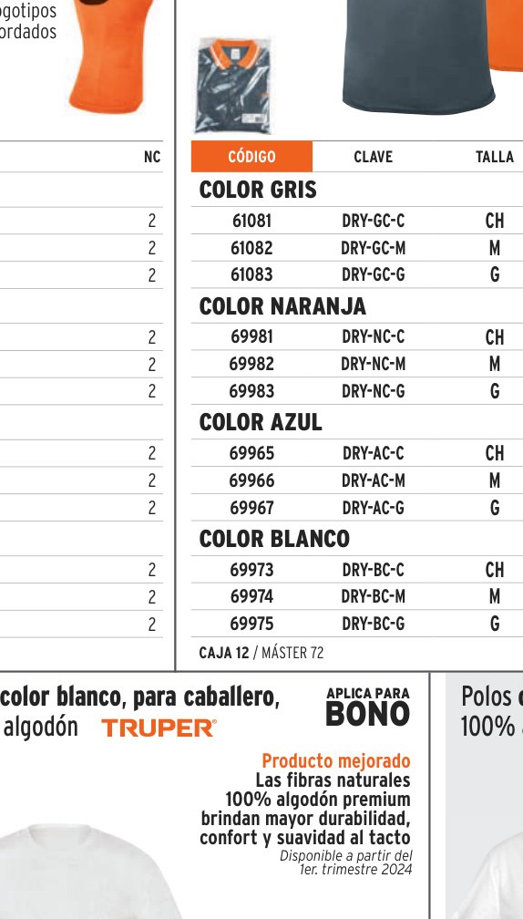 Playera polo performance para hombre, blanca, CH, TRUPER