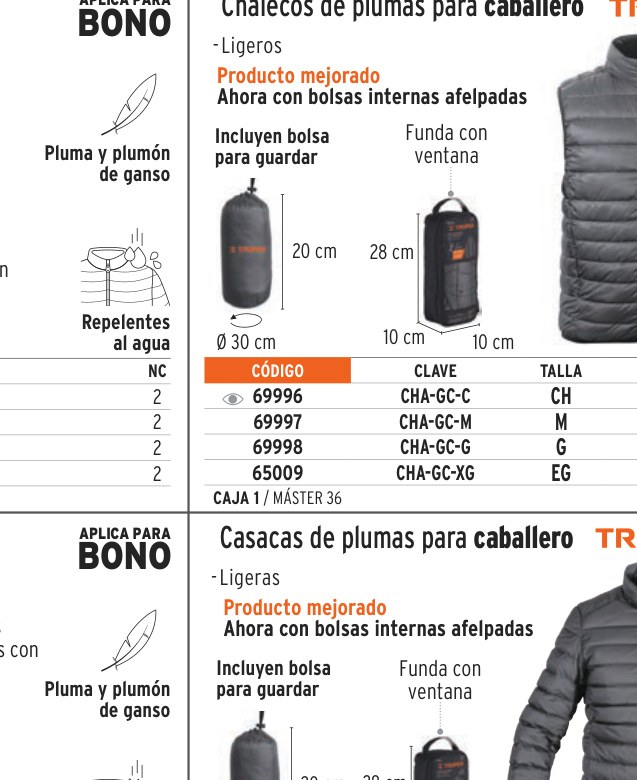 Chaleco de plumas ligero para hombre, gris, CH, TRUPER