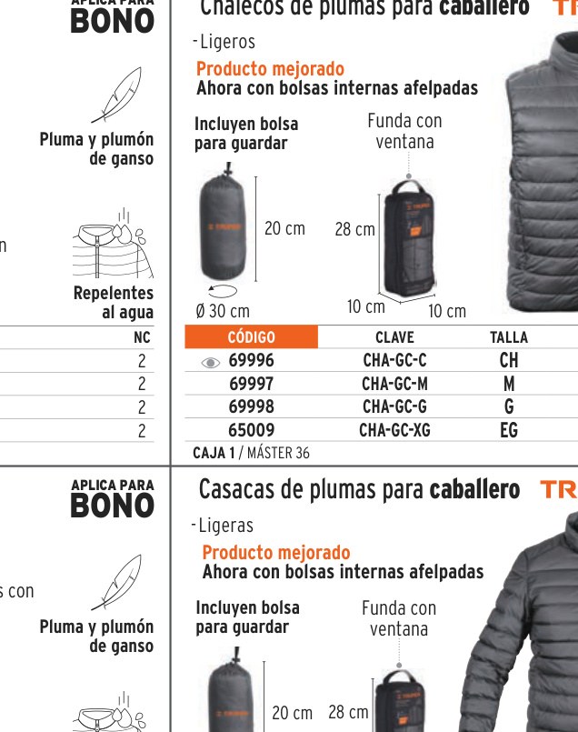 Chaleco de plumas ligero para hombre, gris, M, TRUPER